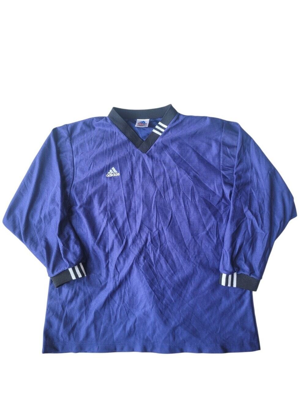 Vintage Adidas 90s Long Sleeve Soccer Football Jersey 3 Stripe Medium